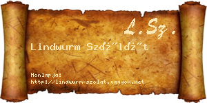 Lindwurm Szólát névjegykártya